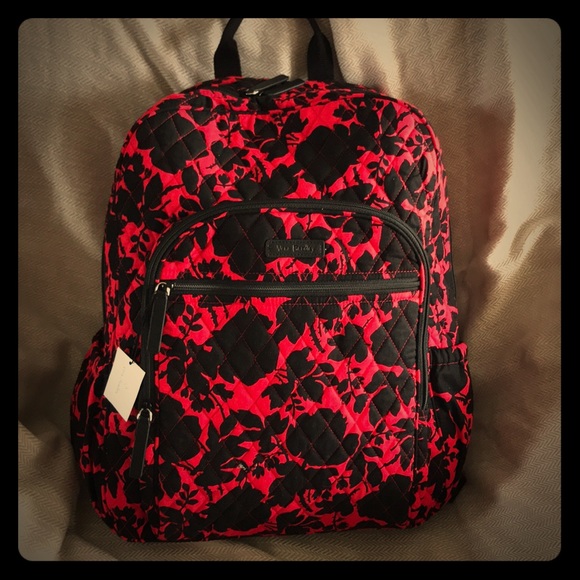 vera bradley backpack black with flowers